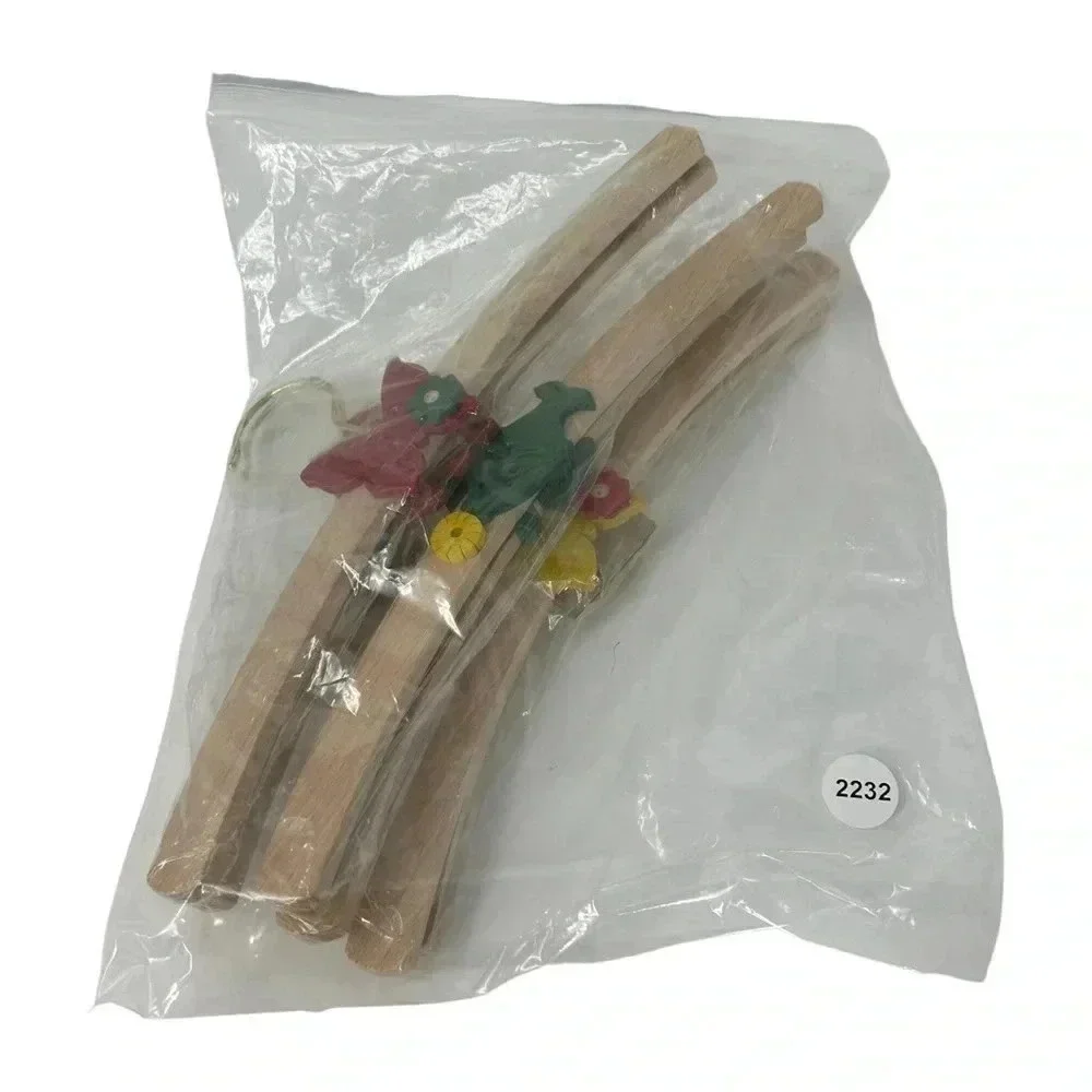 KIDS WOODEN HANGERS HANDMADE HAND PAINTED SET OF SIX TOXIC FREE